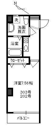 N´S FUTAKO(1K/3階)の間取り写真