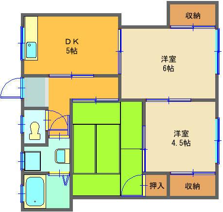 コーポ福島(3DK/1階)の間取り写真