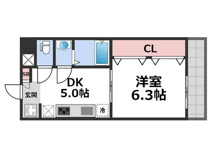 新深江池田マンション(1DK/2階)の間取り写真