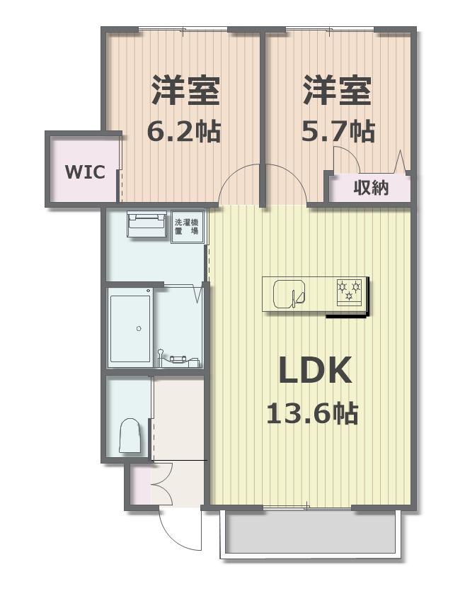 I・Tコート(2LDK/1階)の間取り写真
