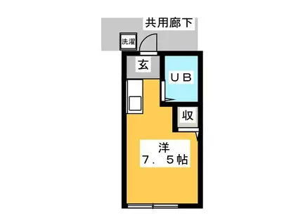 コーポハナブサ(ワンルーム/1階)の間取り写真