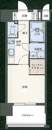 コモテリア渡辺通(1K/9階)の間取り写真