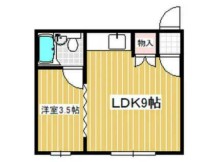 キューブ岩見沢(1DK/1階)の間取り写真