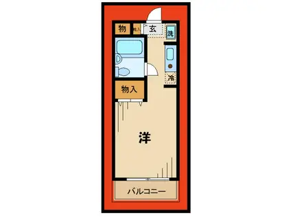 スカイコートよみうりランド(1K/1階)の間取り写真