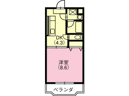 エスプリI(1DK/3階)の間取り写真