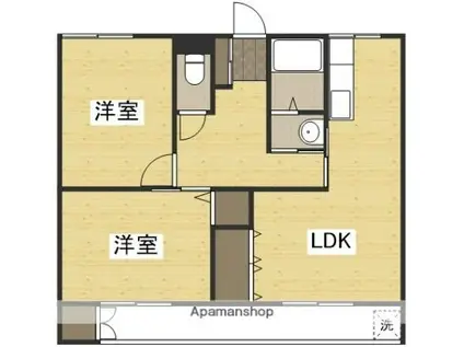 ラ・ルーチェ芳泉(1LDK/1階)の間取り写真