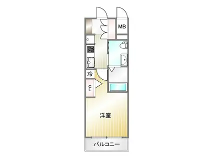 エステムプラザ神戸三宮ルクシア(1K/2階)の間取り写真