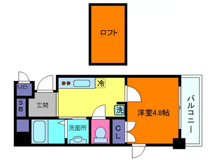 エスペランサSEKIGANE六甲道(1K/3階)の間取り写真