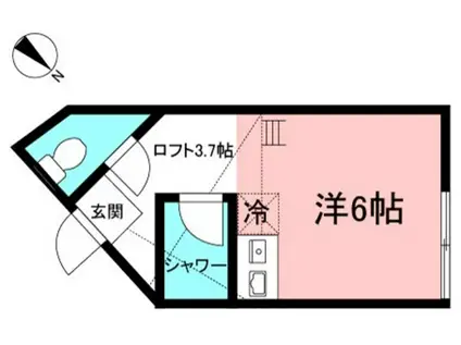ユナイト川崎クロード・レヴィ(ワンルーム/2階)の間取り写真