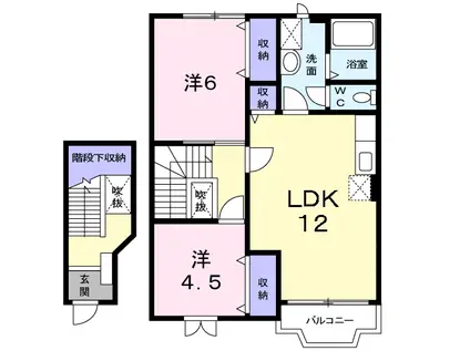 ミニヨン パレ マーチ DK(2LDK/2階)の間取り写真