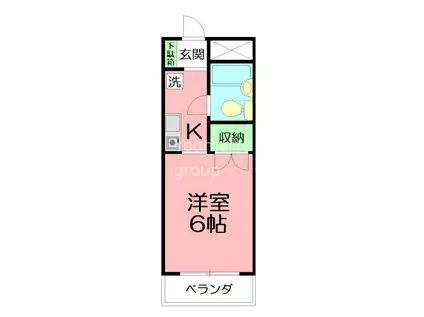 秦野パ-クアベニュ-A(ワンルーム/5階)の間取り写真