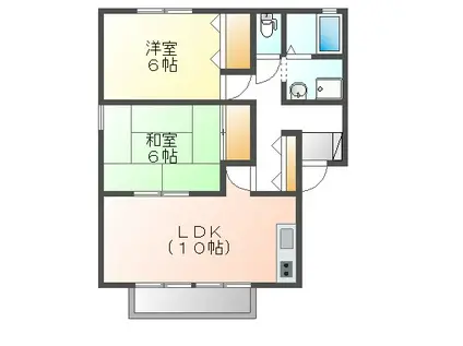 YS APARTMENTC棟(2LDK/2階)の間取り写真