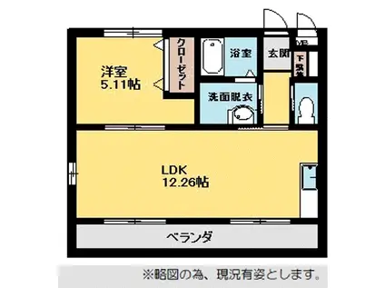 サンライズ花立(1LDK/3階)の間取り写真