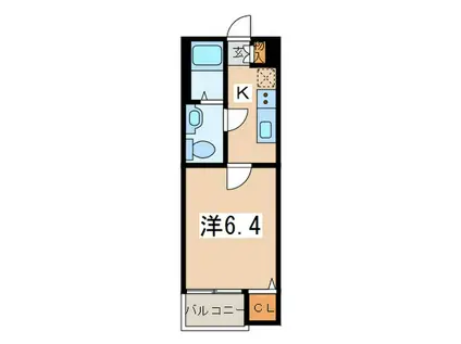 相鉄本線 大和駅(神奈川) 徒歩7分 3階建 築7年(1K/1階)の間取り写真