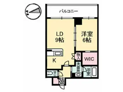 ボナール古京(1LDK/2階)の間取り写真