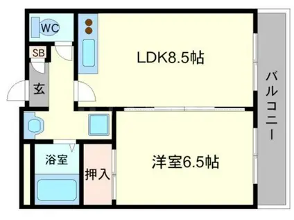 第5浦濱ビレッジ(1LDK/4階)の間取り写真