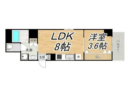 トモ南堀江(1LDK/6階)の間取り写真