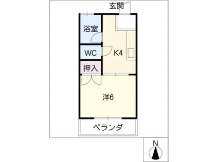 コーリーハウス(1K/1階)の間取り写真