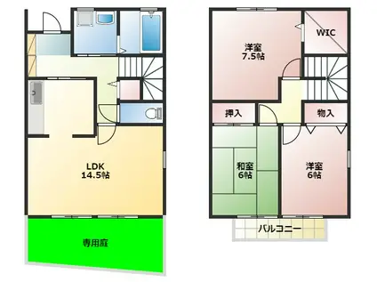 パークハイム壱番館(3LDK/1階)の間取り写真