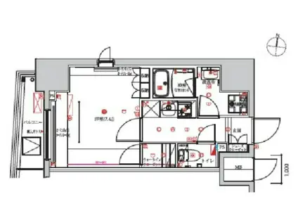 フェルクルールプレスト池袋ウエスト(1K/4階)の間取り写真