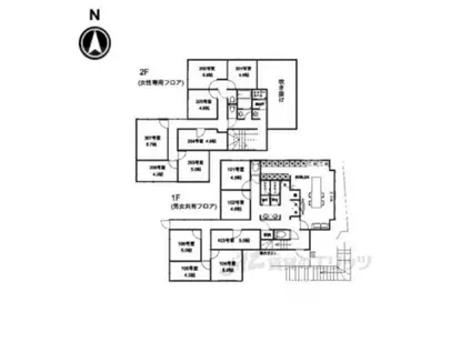 NAKAZONOSO(ワンルーム/2階)の間取り写真