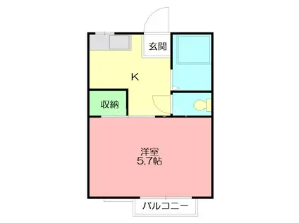 コスモハイツすぎな(1K/1階)の間取り写真