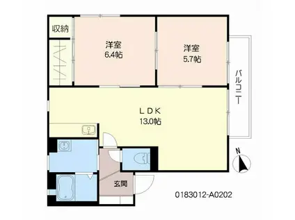 筑豊電気鉄道 感田駅 徒歩41分 2階建 築25年(2LDK/2階)の間取り写真