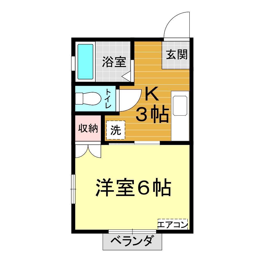 富貴荘(1K/2階)の間取り写真