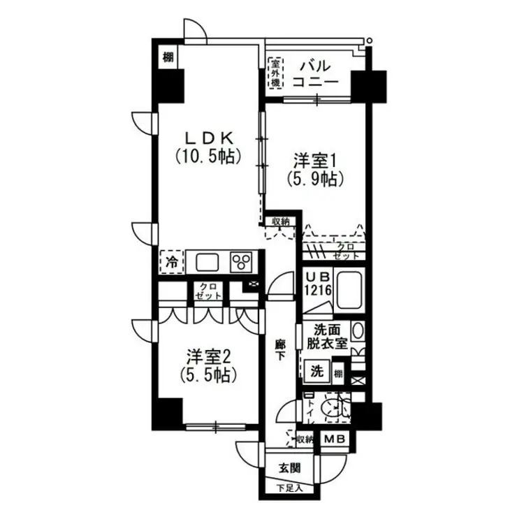 アーバンパーク麻布十番 4階階 間取り