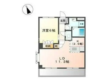 ラピュタ(1LDK/2階)の間取り写真