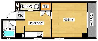 ネスト・K(1K/4階)の間取り写真