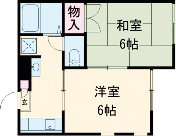 エクセレント南吉成参番館(2K/1階)の間取り写真