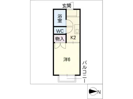 ミヒロハイツ(1K/1階)の間取り写真