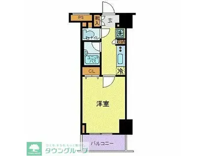 スカイコート新小岩(1K/9階)の間取り写真