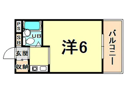 カサデルソル甲子園(ワンルーム/4階)の間取り写真