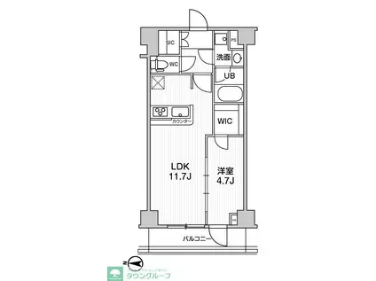ジェノヴィア本所吾妻橋IIスカイガーデン(1LDK/3階)の間取り写真