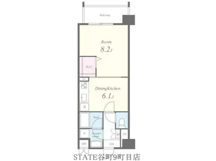 アクト・セイワ(1DK/1階)の間取り写真