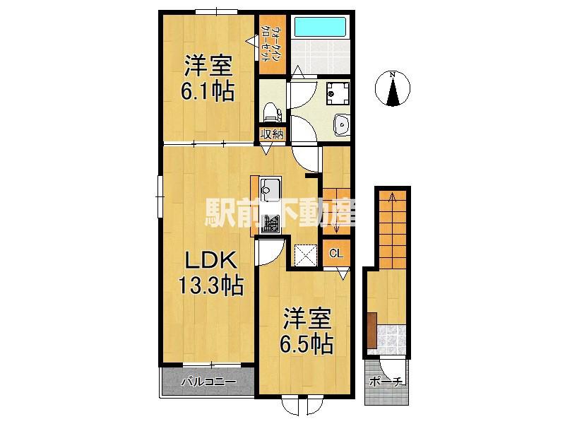 ル・シャルム南参道(2LDK/2階)の間取り写真