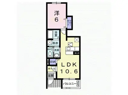 アイフリーデ(1LDK/1階)の間取り写真