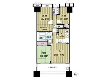 トキアス(3LDK/6階)の間取り写真