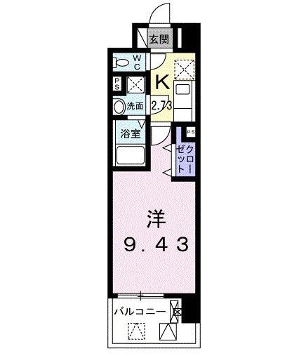 フィオーレ三の丸(1K/3階)の間取り写真