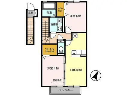 キャンフルローレル(2LDK/2階)の間取り写真