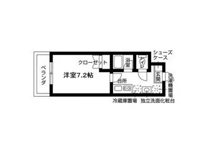 オーパス自由ヶ丘(1K/4階)の間取り写真