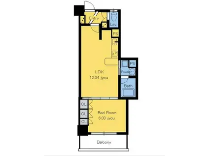 静岡馬渕エンブルコート(2LDK/6階)の間取り写真