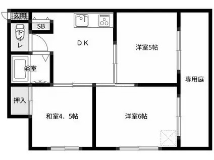ラドーレ(3DK/1階)の間取り写真