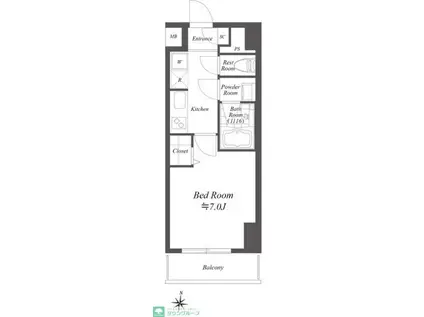 ラヴァンド大島(1K/8階)の間取り写真