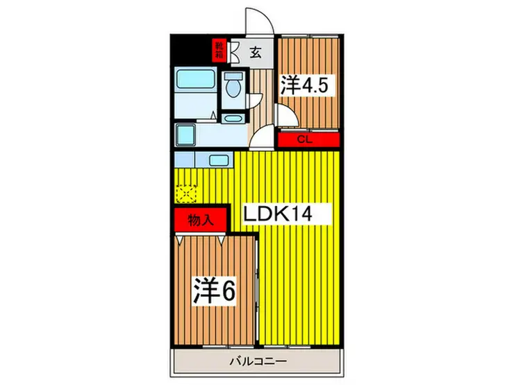 パレ東浦和 1階階 間取り