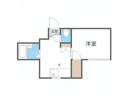 ファイン南6条(1DK/2階)の間取り写真