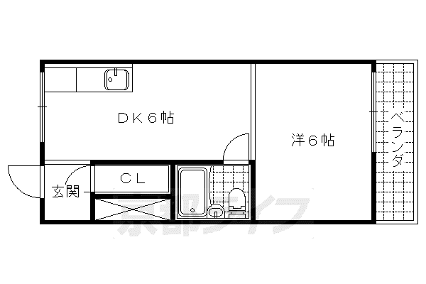 ヤングハイツ(1DK/3階)の間取り写真