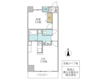 RIO GRANDE(1LDK/5階)の間取り写真